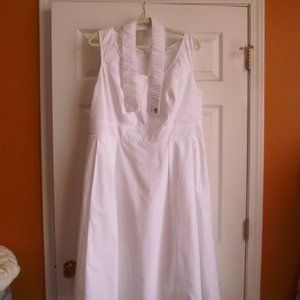 White Sleeveless Eshatki Cotton Dress 1X/18W